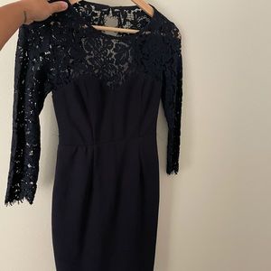 Backless Lace Quarter Sleeve Dress